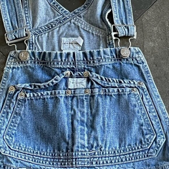 Vintage Calvin Klein Denim Carpenter Overalls Size Smalll - Picture 4 of 10